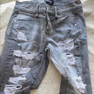 Distressed Gray Women's Jeans